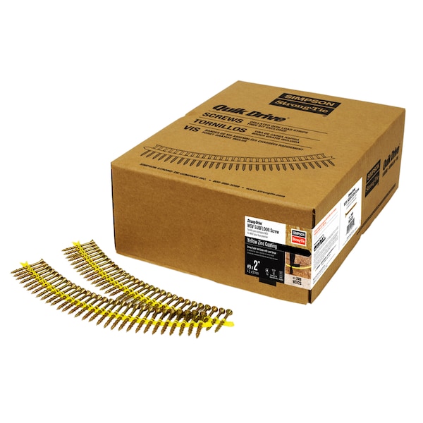 Wood Screw, 1-3/4 in, Steel, Zinc Yellow Finish, Torx Drive